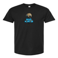 Hug Monster Alien Hugs Neon Sign T-Shirt - Positive Message Graphic Tee in Black – Front View