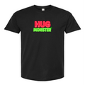 Hug Monster Classic Logo Bold Outline (Red & Green Logo) T-Shirt - Positive Message Graphic Tee in Black – Front View