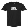Hug Monster Classic Logo Bold Outline (White Logo) T-Shirt - Positive Message Graphic Tee in Black – Front View