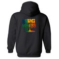 Hug Monster Dripping Paint Puddle graphic hoodie in Black cozy fleece positive message sweatshirt