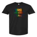 Hug Monster Dripping Paint Puddle T-Shirt - Positive Message Graphic Tee in Black – Front View