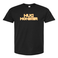 Hug Monster Electric Grid (Yellow Logo) - Positive Message Graphic Tee in Black – Front View
